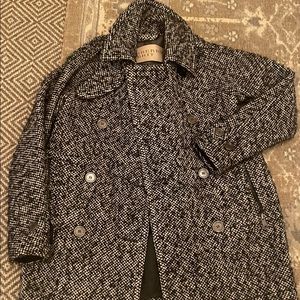 Burberry tweed bubble pea coat size USA2